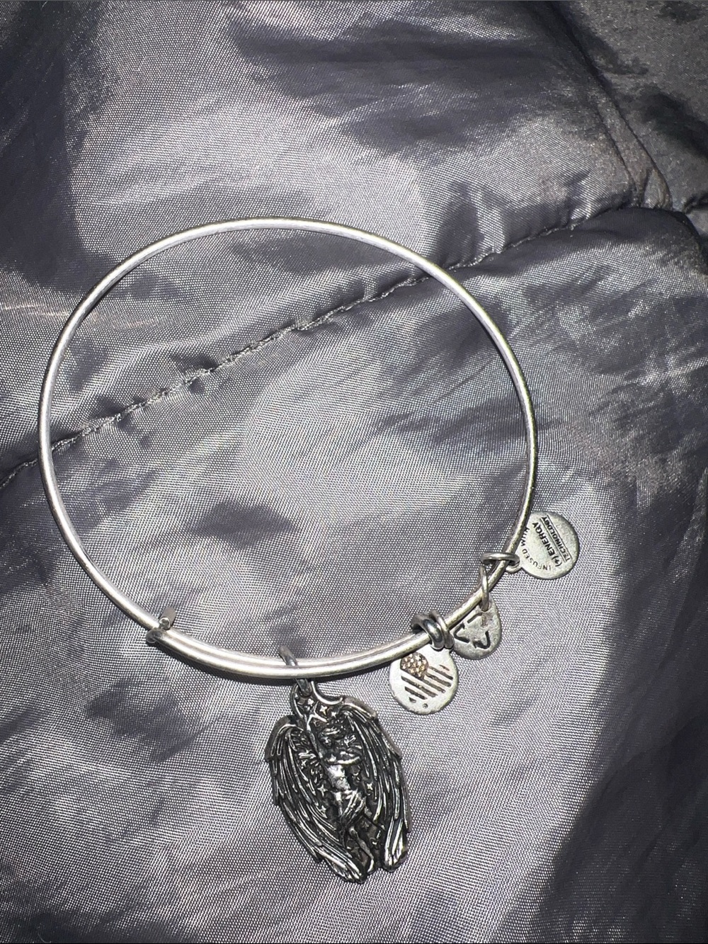 Alex and Ani Silver Guardian of Strength Charm Bangle Bracelet - Women Jewelry